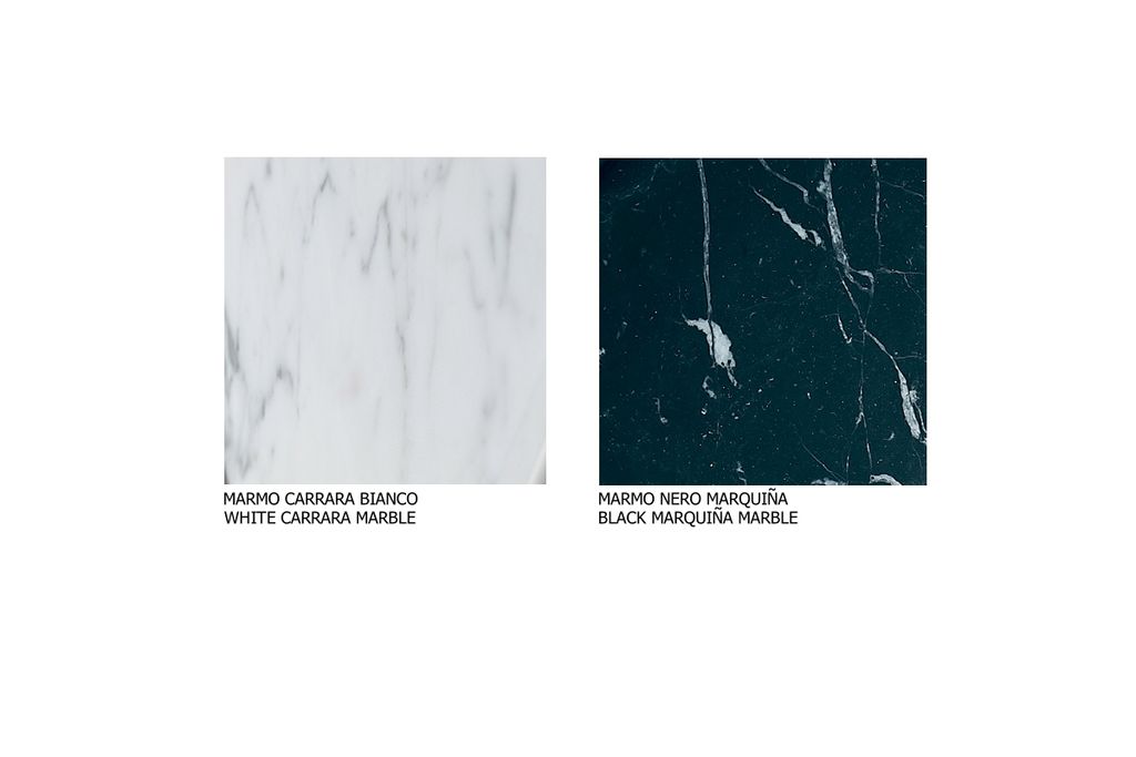 Marmo disponibile per tavolo Delfi di Cassina - Marmo Bianco Carrara e Marmo Nero Marquina